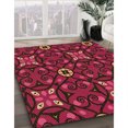 thumbnail image 3 of Ahgly Company Machine Washable Indoor Round Transitional Crimson Red Area Rugs, 5' Round, 3 of 7