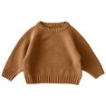 thumbnail image 3 of Sentmoon Girls Clothes Size 5 Long Sleeve Crew Neck Solid Color Kids Pullover Soft and Cozy Loose Knitted 2025 Christmas Sweater Kids Fall and Winter for Early Spring Weather Yellow 4 Years, 3 of 5