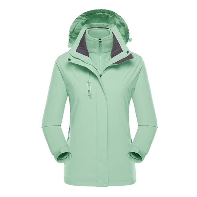 Qertyioot Plus Size Coat for Womens,Ladies Fleece Thickened Warm Hooded Reversible Jacket
