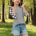 thumbnail image 4 of SERTG T-Shirt Mode Enfant Col Rond Manches 3/4 Imprimé Col Rond pour Été et Printemps 4-15 Ans (Gris2,9 Ans), 4 of 7