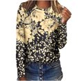 thumbnail image 1 of CEHVOM Femmes Dames Col Rond Hauts Amples T-Shirts Décontractés à Imprimé Blouse à Manches Longues Liquidation, 1 of 5
