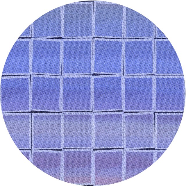 Ahgly Tapis Rond Lavable en Machine Intérieur Transitionnel Bleu Denim, 7 Pieds Rond