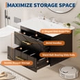 thumbnail image 4 of 30 inch Bathroom Vanity with Sink Combo, Floating Bathroom Vanity with Ceramic Basin, 2 Large Drawers with Gold Handle, Soft-Close Design, Easy Assembly, Black, 4 of 6