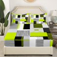 thumbnail image 3 of Erosebridal Geometry Lines Full Sheet Sets,Patchwork Rectangle Bedding Full Size,Stripe Bedroom Decor,Lightweight,4pcs, 3 of 7