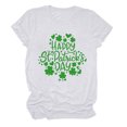 thumbnail image 2 of Meichang St Patricks Day T-Shirt Femme Vert Trèfle à Quatre Feuilles T-Shirts Graphiques Hauts Verts Décontracté Manches Courtes Col Rond T-Shirts St Patricks Day Liquidation, 2 of 3