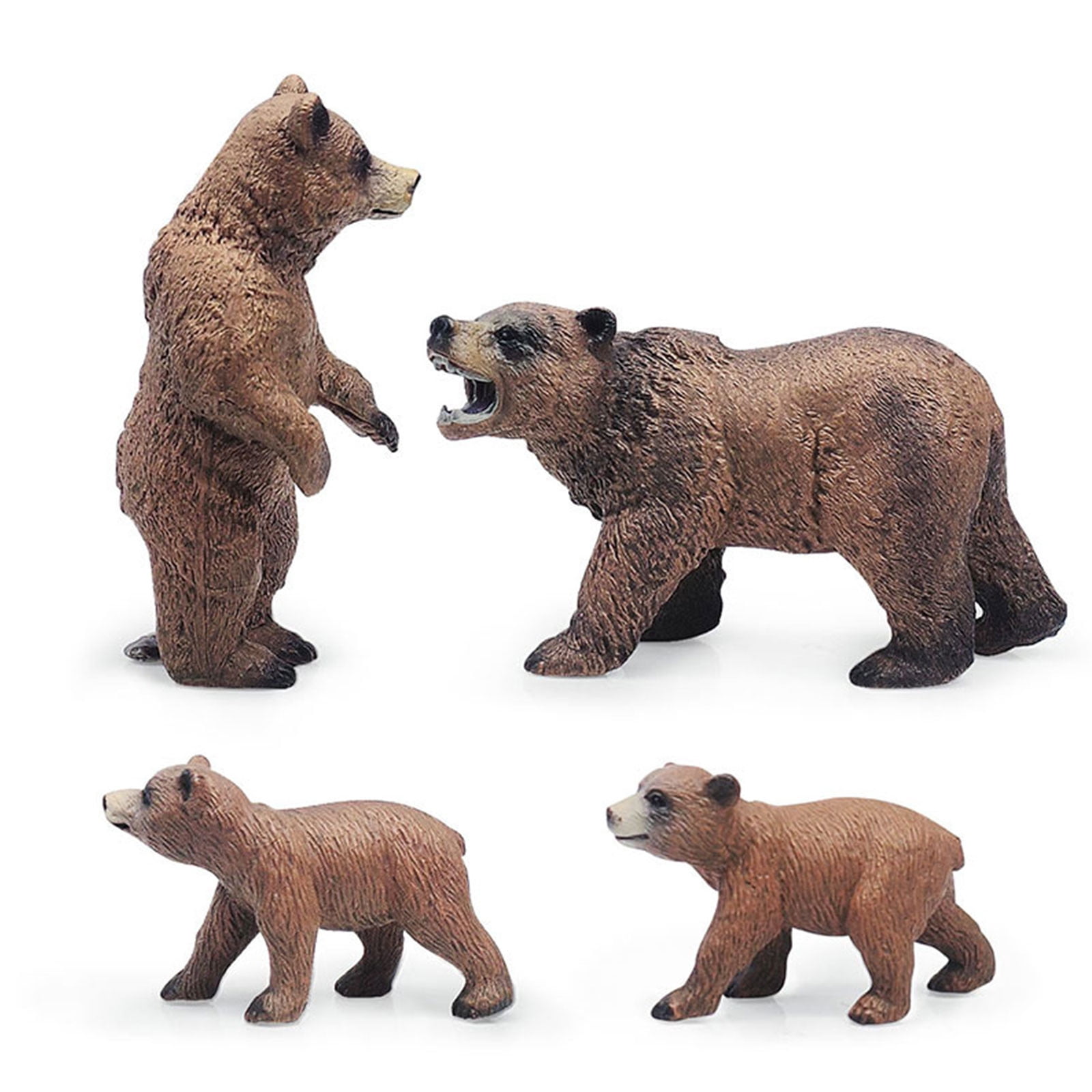 Mikilon Animal Grizzlys Model Solid Brown Bear Standing Posture Female Bear Cub Cub