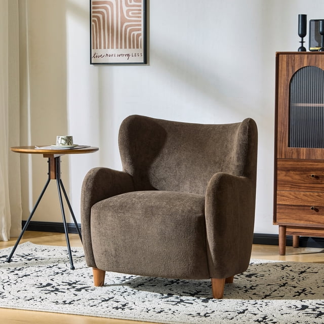 Noble House Lucia Wingback Armchair,Dark Brown