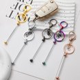 thumbnail image 1 of 6 Pcs Key Chains Gradient Color Bead Lobster Clip Key Storage Stainless No Deformation Pendant DIY Crafts Jewelry Making Gift Golden One Size, 1 of 13