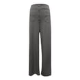 thumbnail image 5 of WEIYLL Women's Pants Work Straight Wide Leg Button Down High Elastic Waisted Pockets Dark Gray Pant size L, 5 of 5
