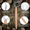 thumbnail image 3 of Cribun Danish Dough Whisk, Premium Dough Scraper and Stainless Steel Double Eyes Bread Mixer with Wooden Handle, Bread Making Tools Set for Kitchen Homemade Baking Tools, 3 of 5