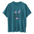 thumbnail image 3 of Birdeem Womens Easter Printed Casual Round Neck Short Sleeve Pullover, 3 of 4