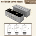thumbnail image 3 of Costway Fabric Folding Storage Ottoman Storage Chest W/Divider Bed End Bench Light Grey, 3 of 10