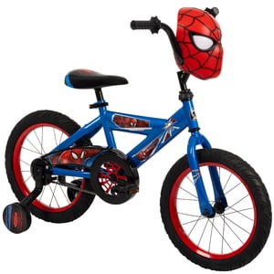 Huffy 16-inch Vélo Spider-Man pour garçons avec roues d'entraînement, bleu/rouge