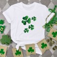 thumbnail image 1 of T-shirts de la Saint-Patrick pour Femmes Mode Col Rond Imprimé Manches Courtes T-shirt Décontracté Ample Hauts Saint-Patrick, 1 of 6