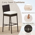 thumbnail image 2 of Gymax Set of 3 Outdoor Bar Set Patio Rattan Bar Height Table & Chairs w/ Glass Tabletop Mix Brown, 2 of 6