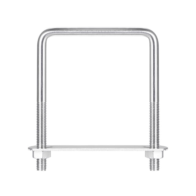 Unique Bargains Square U-Bolts 2 Sets 77mm Inner Width 110mm Length M8 304 Stainless Steel U Clamp Bolt