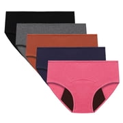 Rbaofujie 5PC Women's Menstrual Leak Proof Menstrual Panties Cotton Women's Physiological Underpants Women Underwear Seamless Bikini Thongs