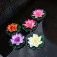 thumbnail image 3 of Wweixi 5pcs/set Artificial Lotus Realistic Appearance Easy To Clean Long-lasting sunset red 1Set, 3 of 6