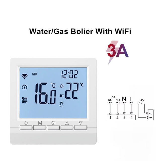 WiFi Smart Thermostat Temperature Controller Electric Floor Heating Water/Gas Boiler Thermostat Works Wireless ,Easy to Install