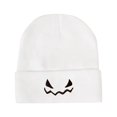 thumbnail image 2 of Unisex Knitted Hat Halloween Pumpkin Embroidery Funny Wool Pullover Hat, 2 of 4