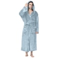 thumbnail image 1 of SHTXOZHI Men's Flannel Robe Warm Fleece HoodedSpa Bathrobe Winter Soft Robes with Pockets, 1 of 5