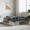 thumbnail image 2 of vidaXL Metal Bed Frame with Headboard White 100x190 cm, 2 of 5