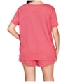 thumbnail image 4 of AherBiu Ensembles de Pyjamas Grande Taille pour Femmes Col Ras du Cou Manches Courtes Hauts T-Shirts avec Shorts à Jambes Larges Ensemble de Pyjama 2 Pcs, 4 of 4