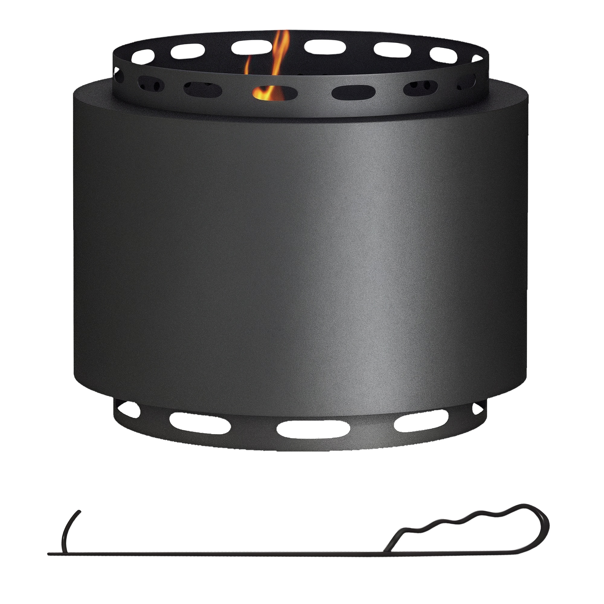 Outsunny Smokeless Fire Pit, 19" Portable Wood Burning Firepit, Black