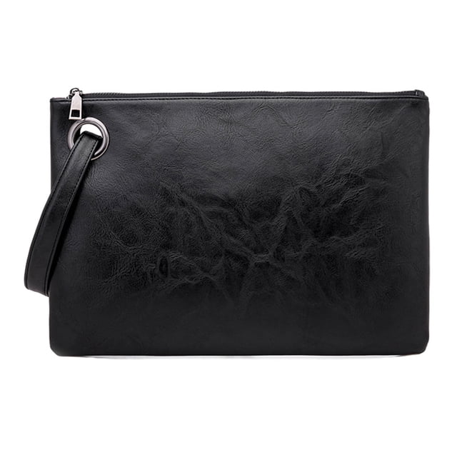 fastboy Lightweight Handbag Convenient And Practical PU Bag Versatile Clutches Handbag Practical Gifts black 1Set