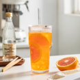 thumbnail image 3 of Bamboohart 2pcs Set Of 600ml/20oz Glassware with Lid And Glass Straw Ribbed Glass Bucket  Thick Glass  Perfect for Iced Coffee  Smoothies  Cocktails  And Juices - Elegant And Durable Beve, 3 of 5