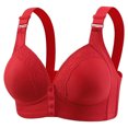 thumbnail image 1 of Fgnfyis Women's Solid Color Lace Pattern Front Buckle Non Underwire Tank Top Bra Bras for Women Red 42, 1 of 7