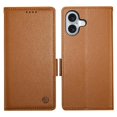 thumbnail image 1 of Étui Portefeuille Magnétique avec Porte-Cartes et Support pour iPhone 17 Brun, 1 of 6