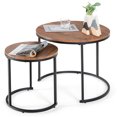 thumbnail image 1 of Costway Ensemble de 2 Tables Basses Gigognes pour Balcon et Salon Tables d'Appoint Rondes Modernes, 1 of 10