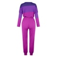 thumbnail image 4 of Yuyuzo Ensemble 2 Pcs d'Automne pour Femme, Haut à Manches Longues à Blocs de Couleur Patchwork et Pantalon à Bas Resserré, Ensembles de Détente, 4 of 5