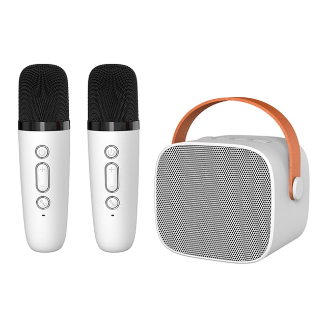 QualitChoice HD Sound And Multi-Format Playback - Professional Machine With Wireless Bluetooth Rechargeable ABS Karaokes white