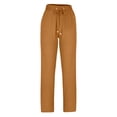 thumbnail image 1 of Birdeem Pantalon Grand Décontracté en Coton Lin Pur à Cordon pour Femmes, 1 of 6