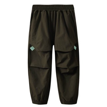 2PC Boys Cargo Joggers Pants Quick Dry Hiking Pants Lightweight Outdoor Athletic Track Trousers 8-9 Years