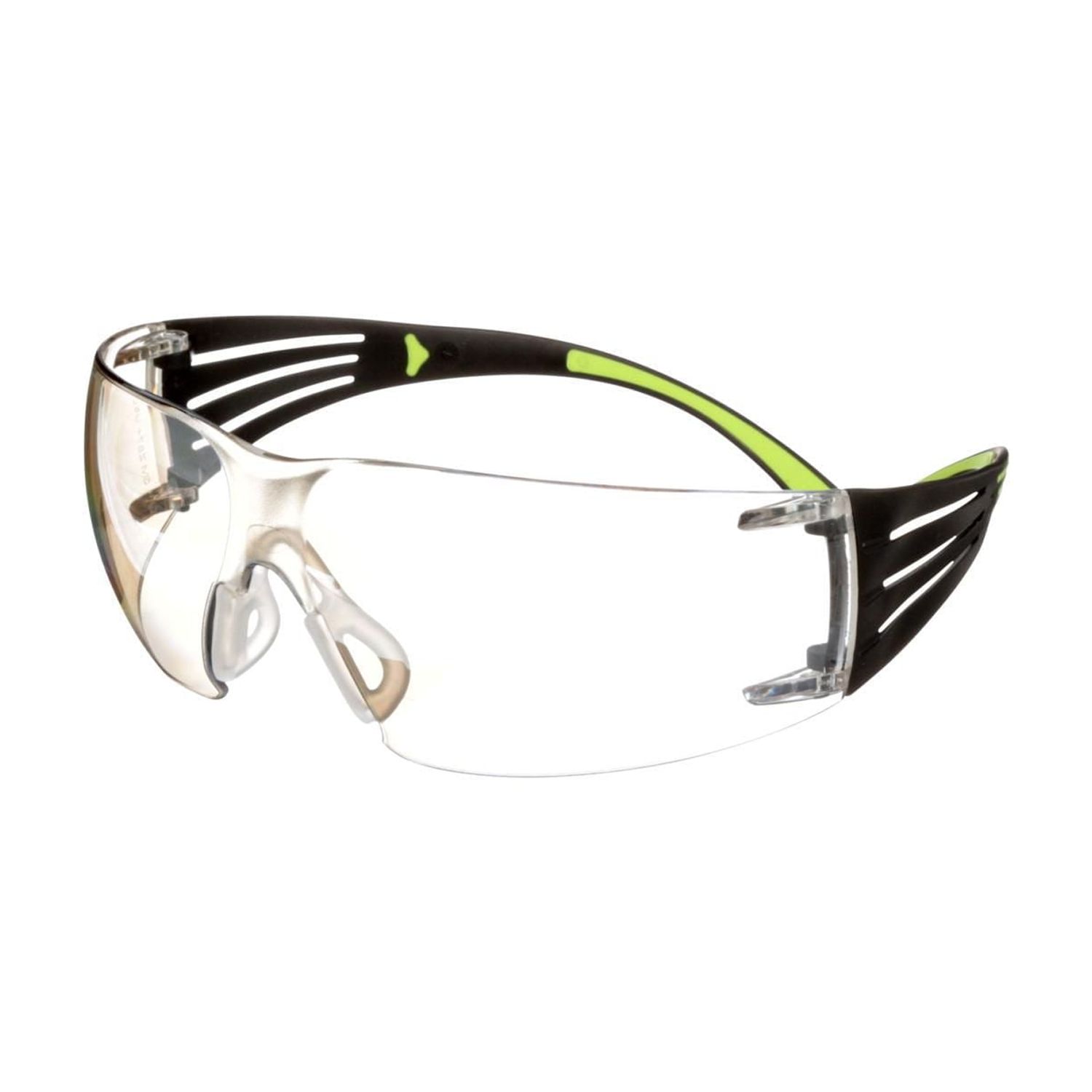 Lunettes de protection SF400M-WV-4-PS SecureFit(MC) 3M(MC) de Série 400, monture noire, accent vert, verres miroir antiégratignures,