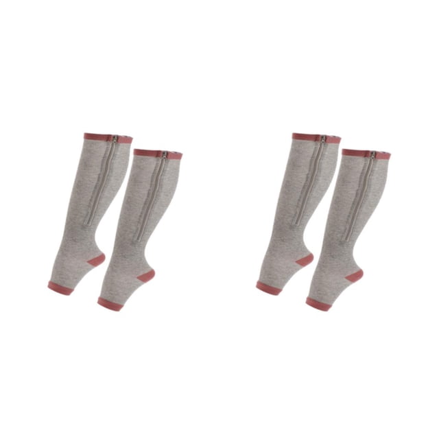 Maytalsory Chaussettes de Compression Respirantes à Fermeture Éclair Performance avec Confort Maximal Gris P/M 2Ensemble