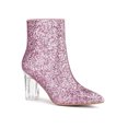 thumbnail image 1 of Unique Bargains Women's Clear Block Heel Glitter Ankle Booties, 1 of 8