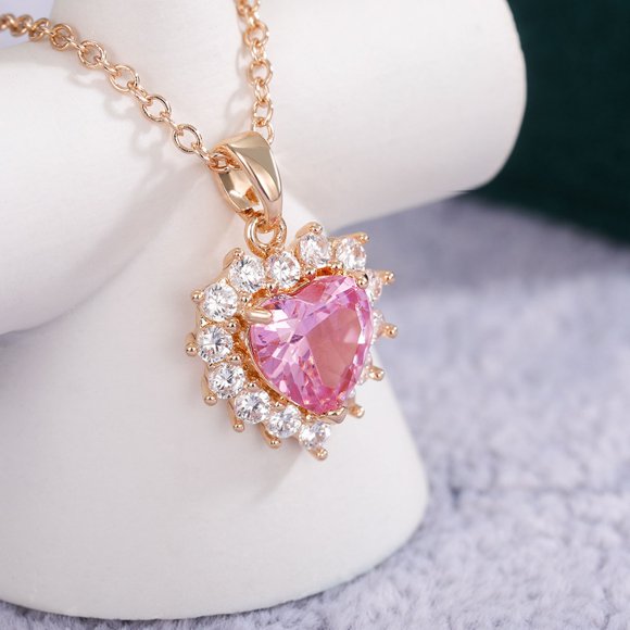 Bradem Necklaces & Pendants Clearance! Pendant Necklace Gifts Jewelry Amethyst for Women Heart Necklaces Pendants, Pink, One Size Lady Necklace Clearance Sale, 1Pc Necklace