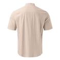 thumbnail image 4 of TopLLC Polo pour Homme Chemise en Lin Décontractée Col Officier Manche Courte Chemise Boutonnée, 4 of 4