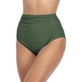 thumbnail image 1 of Womens High Waisted Bikini Bottom Ruched Side Swim Shorts Tankini Briefs, 1 of 6