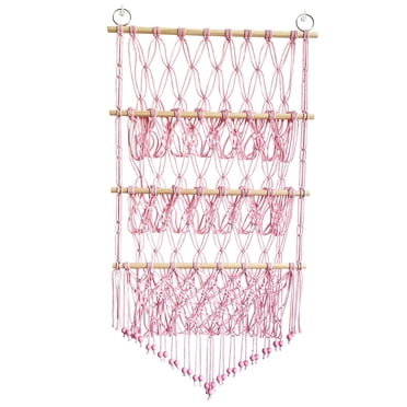 Stuffed Animal Hammock Stuffed Toy Net for Kids Bedroom Living Room Playroom Pink