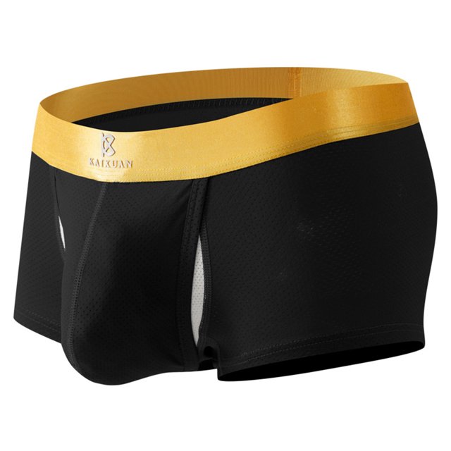 Men's Low Rise Athletic Underwear with Patchwork Design for Casual Wear and Sports