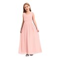 thumbnail image 3 of TTAO Robe en Chiffon Sans Manches Col en V Perles Mariage Demoiselle d'Honneur Soirée Bal Formel Rose 8, 3 of 7
