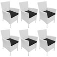 thumbnail image 3 of vidaXL 7 Piece Outdoor Dining Set Poly Rattan Cream White, 3 of 5