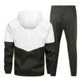thumbnail image 4 of cllios Color Block Tracksuits for Men Big and Tall Long Sleeve Hoodies and Drawstring Sweatpants Sets Hooded Jackets Sports Matching Suits Mens 2 Piece Outfits, 4 of 8