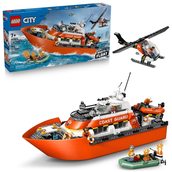 LEGO City Le bateau de sauvetage et l’hélicoptère de la garde côtière – Ensemble de jeu – 60504