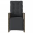 thumbnail image 3 of vidaXL 2-Pieces Reclining Outdoor Garden Chairs with Footrest - Grey Poly Rattan, 3 of 5